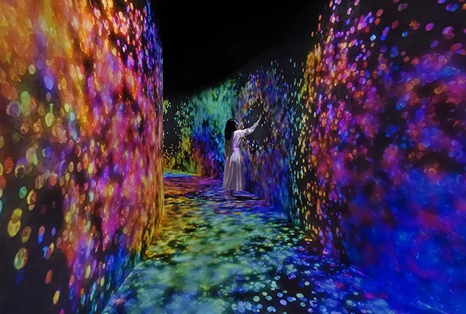 teamLab flower corridor immersive